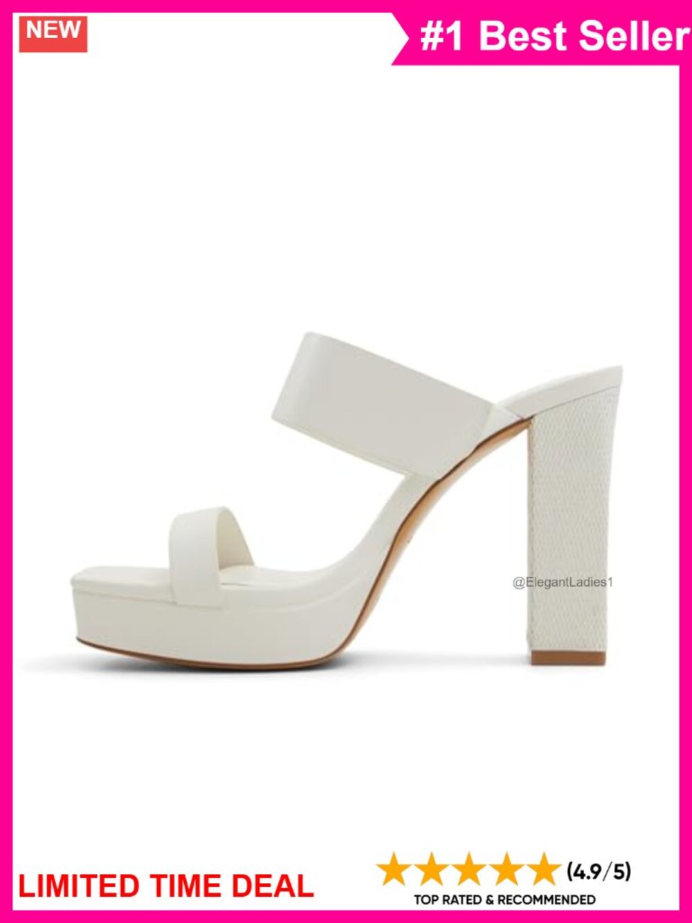 Women's Block Heel Square Toe Slip On Sandals Ankle Strap Casual
